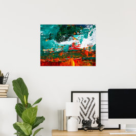 Abstrakt Tropisk Kollision Poster