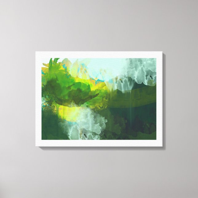 abstrakt, tropisk landskapsmålning canvastryck (Framsida)