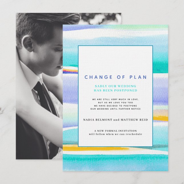 Abstrakt Tropisk tidvatten/bröllop Inbjudningar (Fram/baksida)