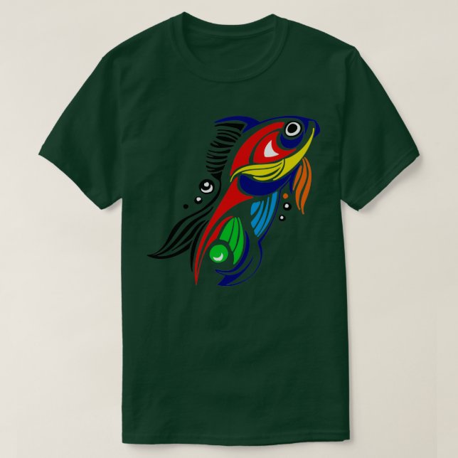 Abstrakt Tropiska fiskar T Shirt (Design framsida)