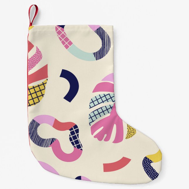 Abstrakt tropiska former sömlösa mönster,ryggmärg liten julstrumpa (Framsidan)