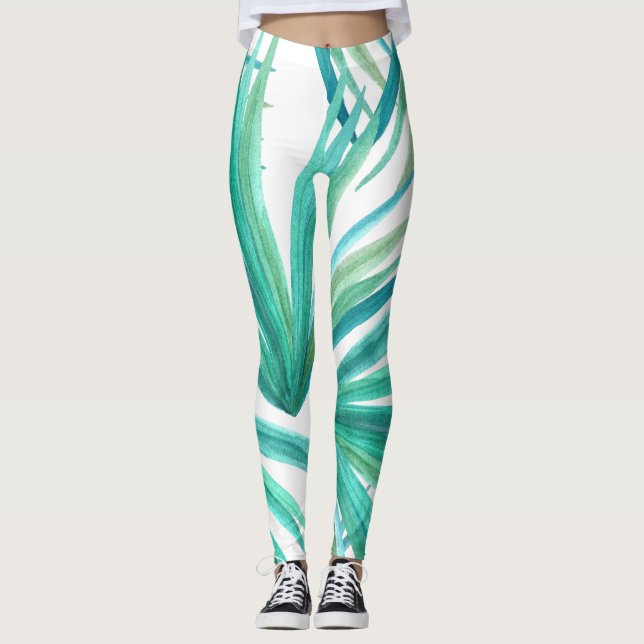 Abstrakt Tropiska konst Leggings (Framsida)