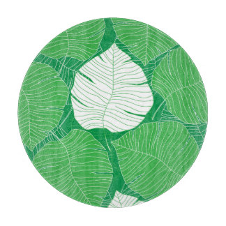 Abstrakt tropiska löv, konstnärlig målning.