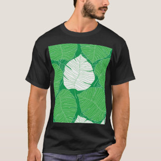 Abstrakt tropiska löv, konstnärlig målning. t shirt