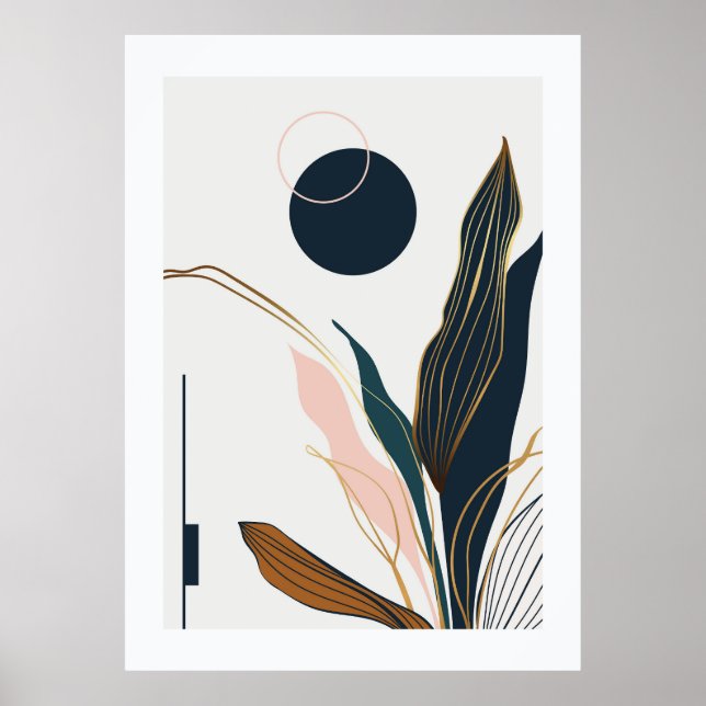 Abstrakt tropiska löv poster (Framsidan)