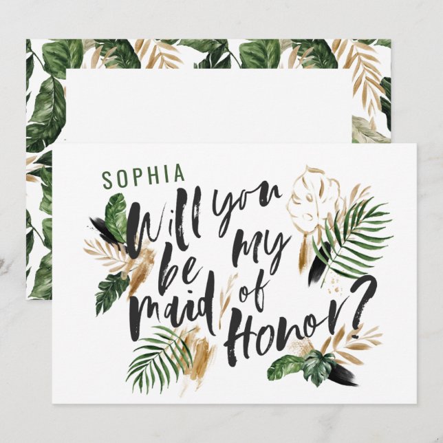 Abstrakt tropiska Maid of honor (Fram/baksida)