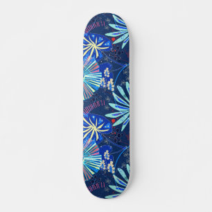 Abstrakt tropiska mini skateboard bräda 18,5 cm