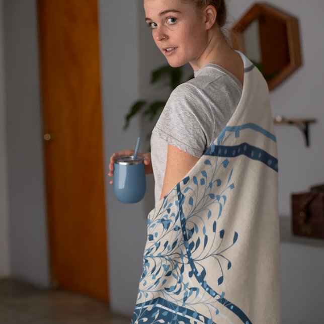 Abstrakt Tropiska växter botaniska Fleecefilt (Skapare uppladdad)