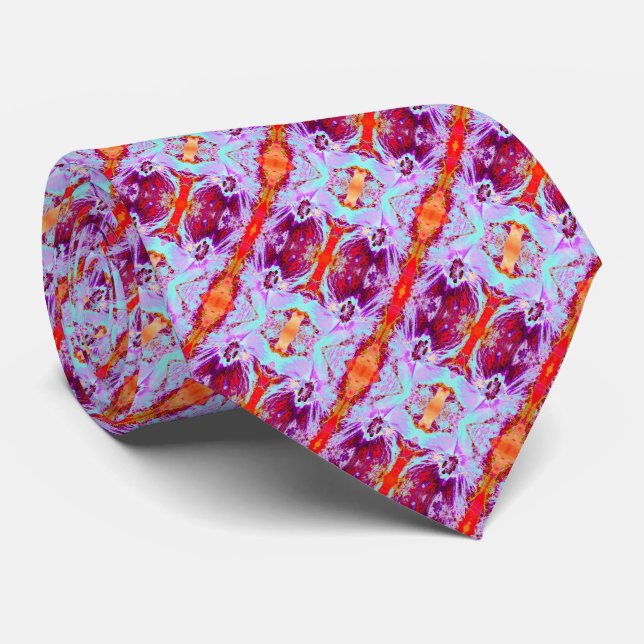 Abstrakt Tropiskt Aqua och Lila Hibiscus Flower Slips (Rullad)