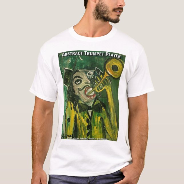 Abstrakt Trumpet Player Tee Shirt (Framsida)