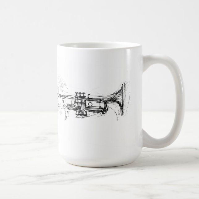 Abstrakt Trumpet Sketch Kaffemugg (Höger)