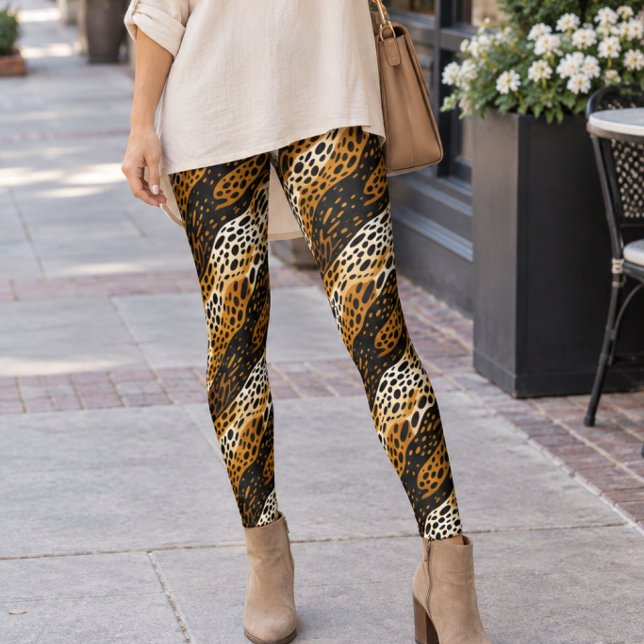 Abstrakt tryck av vilda kattdjurstextur leggings (Skapare uppladdad)