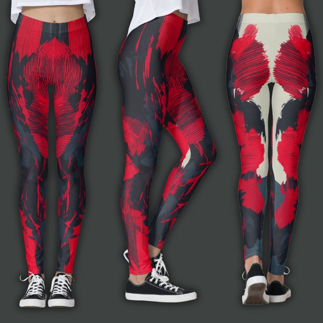 Abstrakt tryck | Crimson Noir Leggings (Skapare uppladdad)