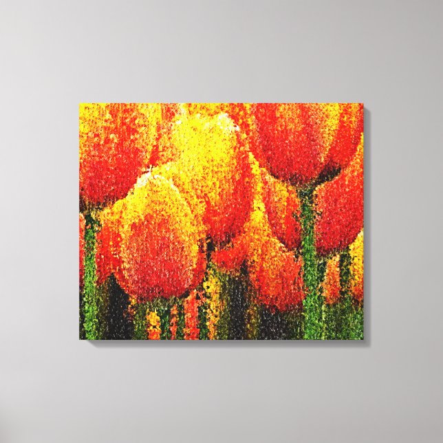 Abstrakt Tulip Painting Art - arbetsyta Canvastryck (Framsida)