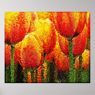 Abstrakt Tulip Painting Art Poster
