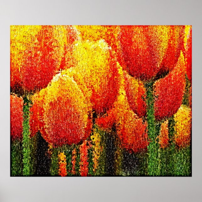 Abstrakt Tulip Painting Art Poster (Framsidan)
