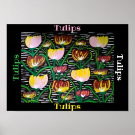 Abstrakt Tulips för flera Färg Poster