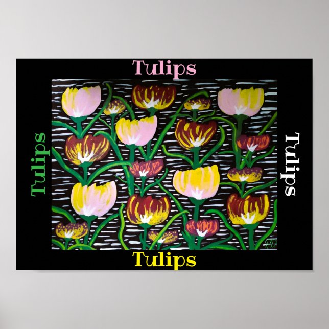 Abstrakt Tulips för flera Färg Poster (Framsidan)