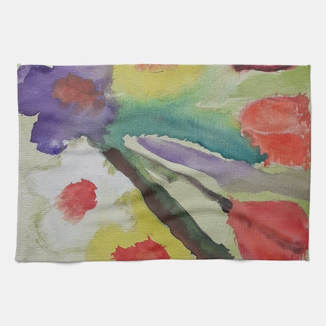 Abstrakt Tulips & Vår blommor Tea Towel Kökshandduk (Horisontell)