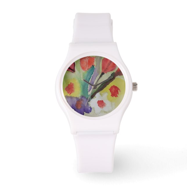 Abstrakt Tulips & Vår blommor Watch Watch Armbandsur (Framsida)