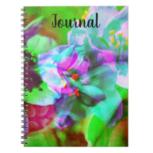 Abstrakt Turcoise Flowers Journal bärbar dator Anteckningsbok