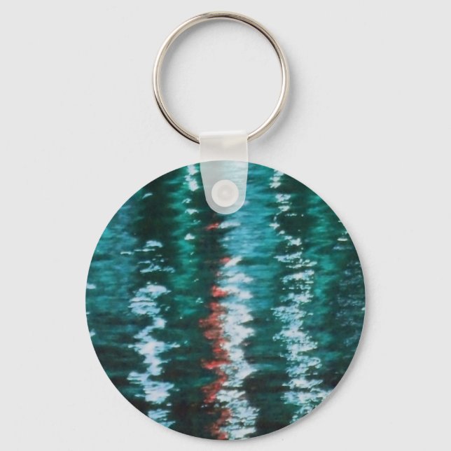 Abstrakt turkos Keychain Nyckelring (Framsida)