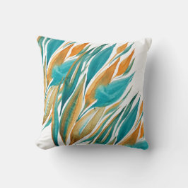 Abstrakt Turkos och rostfärgskonst Kudde