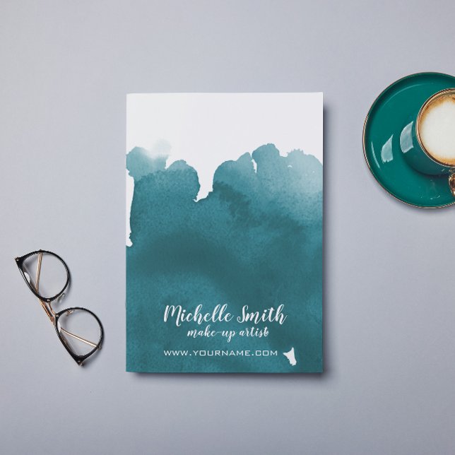 Abstrakt turkos vattenfärg stänk konst flygblad (Skapare uppladdad)