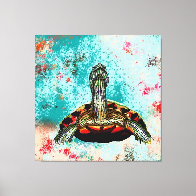 Abstrakt Turtle Artwork Canvastryck (Framsida)