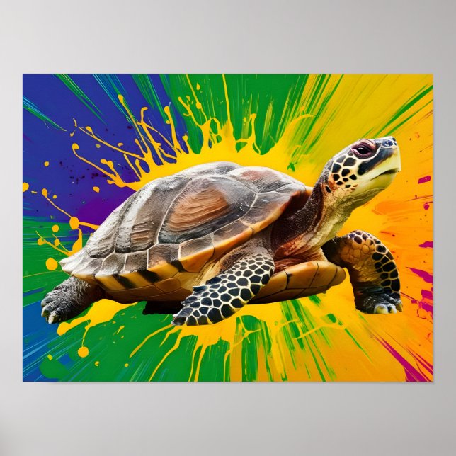 Abstrakt Turtle Artwork Poster (Framsidan)
