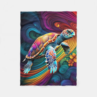 ABSTRAKT TURTLE BLANKET FLEECEFILT
