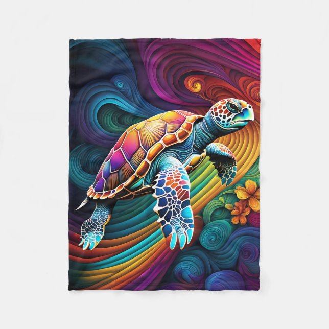 ABSTRAKT TURTLE BLANKET FLEECEFILT (Framsidan)