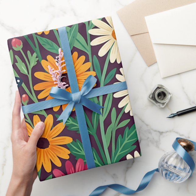 Abstrakt Tuschprydnad med Fjärilar Presentpapper (Gifting)