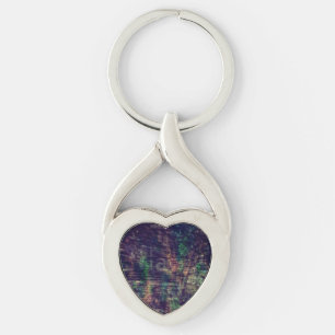 Abstrakt Twisted Heart Silverfärgad Nyckelring