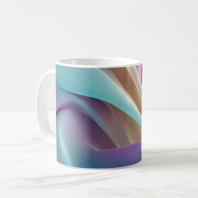 Abstrakt tygstruktur i pastellfärger kaffemugg (Framsida vänster)