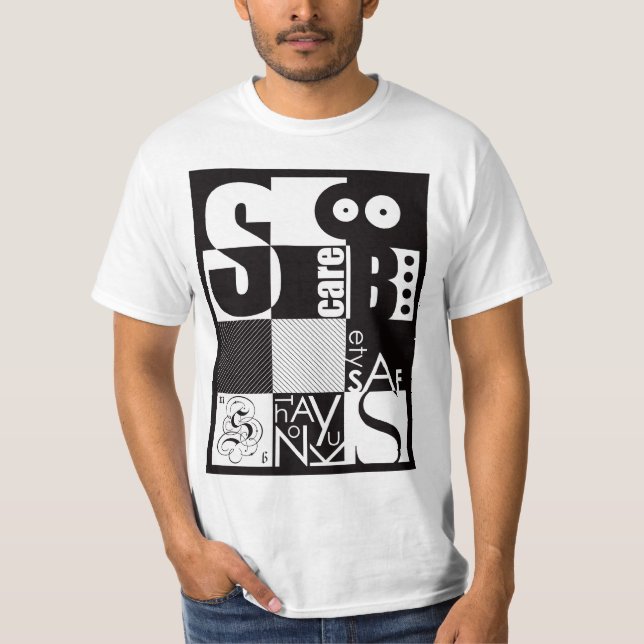 Abstrakt typografi t-shirt (Framsida)