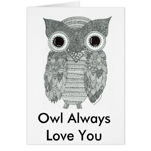 Abstrakt uggla hälsningskort (Framsidan)