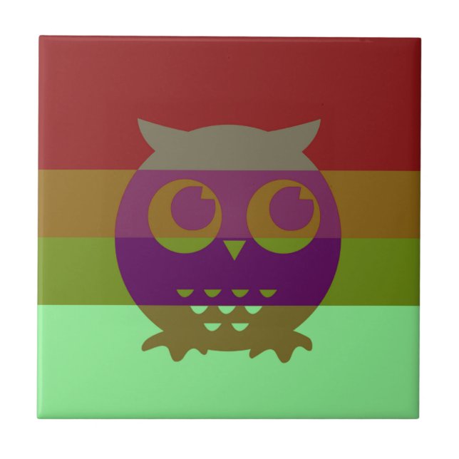 Abstrakt Uggla keramiskt foto Tile Kakelplatta (Framsidan)