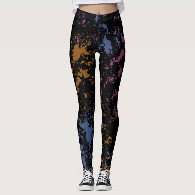 Abstrakt Uneven Mönster Leggings (Framsida)