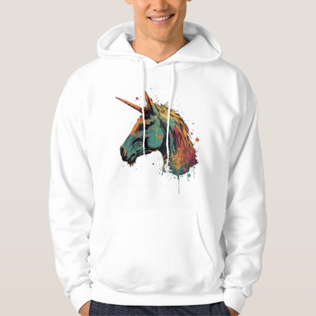 Abstrakt Unicorn Hoodie (Framsida)