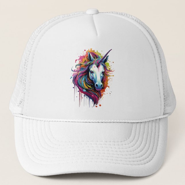 Abstrakt Unicorn Stänk Keps (Framsida)