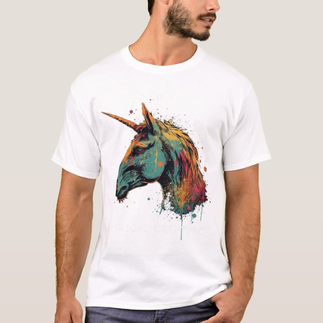 Abstrakt Unicorn T Shirt (Framsida)
