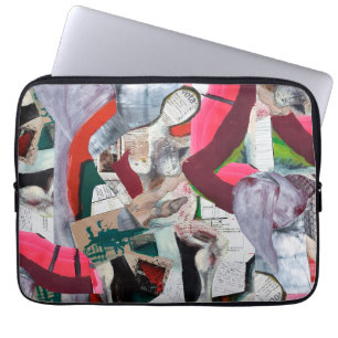 Abstrakt Urban Art Collage Hand-målad Laptop Fodral