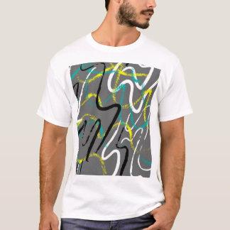 Abstrakt Urban: Grunge Wave Linjer. T Shirt