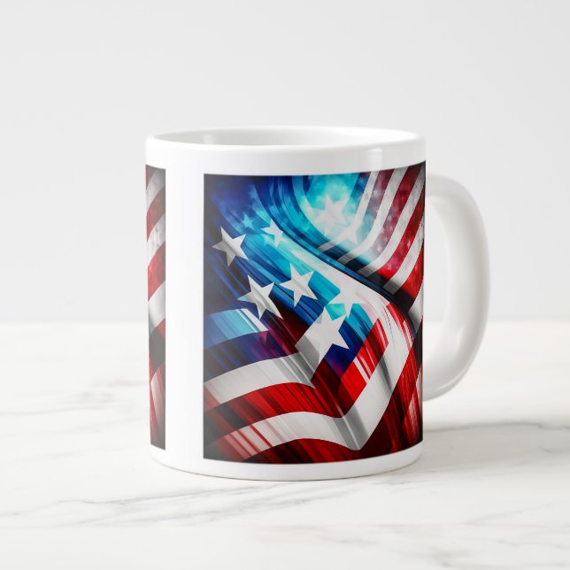 Abstrakt USA flagga Jumbo Mugg (Framsida höger)