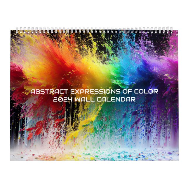 Abstrakt Uttryck för Färg Rainbow Paint Stänk Kalender (Omslag)