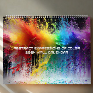 Abstrakt Uttryck för Färg Rainbow Paint Stänk Kalender