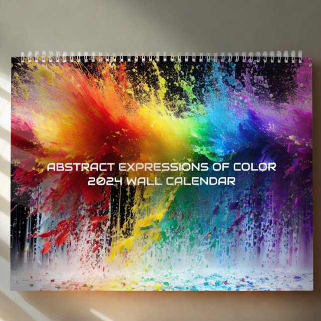 Abstrakt Uttryck för Färg Rainbow Paint Stänk Kalender (Skapare uppladdad)