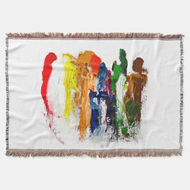 Abstrakt Uttryck för Figurer i Rörelse Filt (Framsidan)