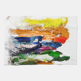 Abstrakt Uttryck för Figurer i Rörelse Kökshandduk